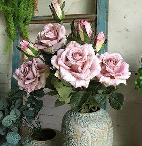 装飾的な花美しいバラの枝フルールシルク人工結婚式の装飾ローズフローレス人工