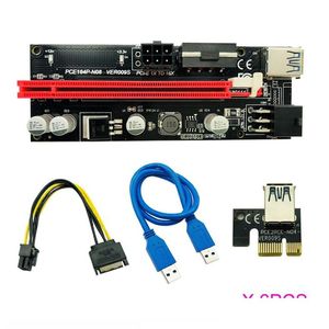 Controladores de cartões de interface do computador 6pcs mais recentes USB 3.0 PCI-E Riser ver 009s Express 1x 4x 8x 16x Card Adaptador SATA 15pin para Otkqn