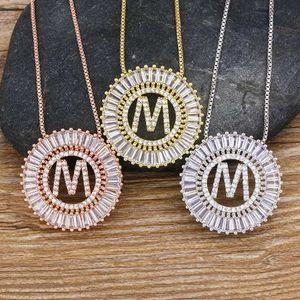 Tennis Hot Sale A-Z Initiatives 3 Color Selection Micro Pay CZ Letter Pendant Necklace Womens Charm Chain Family Jewelry Gifts d240514