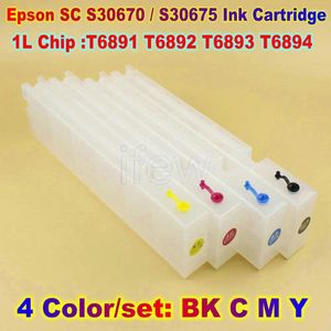 Ink Refill Kits Surecolor Cartridge för 30675 S30670 50670 50675 Skrivare tom med 1 L Chip T6891 T6892 T6893 T6894