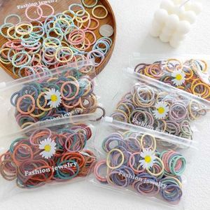 Hårtillbehör 50/100 st/väska nya barn söta färger mjuka elastiska hårband baby flickor härliga scrunchies gummiband barn hår tillbehör