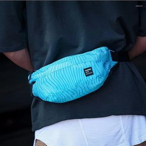 Day Packs Fashion Blue Sea Wave Fanny Pack Мужчины, бегущие на открытом воздухе по талии, мужчина повседневная регулируемая ремешок для ремня спортивные сумки для сундука Mini iPad