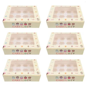 Nehmen Sie Container 10pcs Cake Boxes Paper Bakery Wraping Codes Cookie Packaging heraus