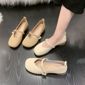 Sapatos femininos saltos altos de verão grossa de grossa de dedão de ponta de boca clara de cor sólida de cor, estilo de moda 240514