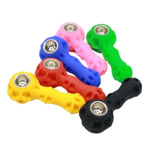 Tubi di silicone da 42 pollici con tubi di fumo con erba olio ciotola in metallo nascosto tabacco pyrex pipa da cucchiaio bong colorato 6753639