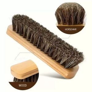 Remove Dust Wax Multipurpose Shoe Polishing Natural Leather Real Horse Hair Soft Tool Bootpolish Cleaning Brush For Suede Nubuck Boot 0415