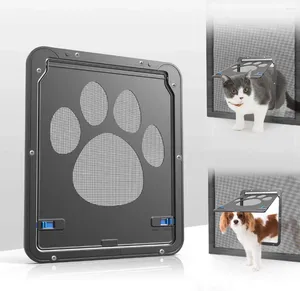 Cat Carriers PETruler Pet Cats Screen Door For Sliding Protector Doggy With Magnetic Automatic Closure Lockable Gate