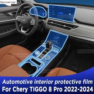 Outros acessórios de interiores para Chery Tiggo 8 Pro 2022-2024 Caixa de engrenagens Tela de navegação do painel TPU Automotivo TPU Filme Proteção Anti-arranha