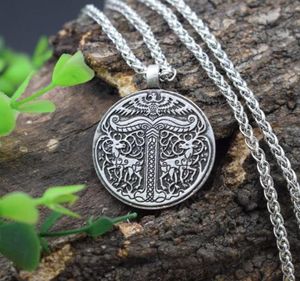 12pcs Irminsul Viking Yggdrasil Deer Eagle Necklace Tree of Life Ciondolo con squisite catene in scatola9745612