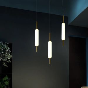 Sypialnia nocna wisiorka LED Nowoczesne minimalistyczne restauracja życiowa jadalnia żyrandol Nordic Glass Lampa oświetlenie