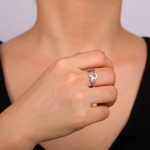 Minimalist Love Heart Stainless Steel Ring For Women Couple Fashion Open Finger Rings Party Wedding Jewelry Birthday Gift