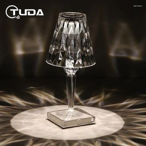 Bordslampor tuda diamant akryl lampa säng vid atmosfären natt tjej sovrum lyx internet kändis touch