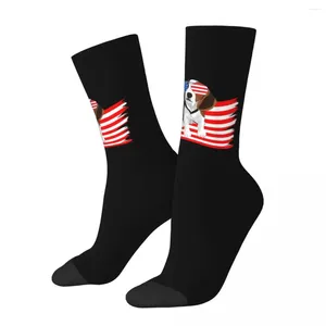 Herrensocken Happy Compression Beagle USA Flagge Retro Harajuku Weihnachtship Hop Neuheit Seamless Crew Crazy Socken Geschenk gedruckt