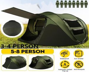 Tält och skyddsrum 58 person automatisk pops -up familj utomhus camping tält lätt öppen camp ultralight omedelbar skugga bärbar 9755176
