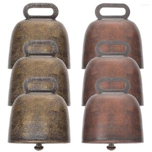 Parti Malzemeleri 6 PCS Metal Keyla Sığır Çanları Büyük Yüzük Chime Cowbells Süsleme Pirinç küçük