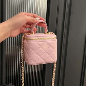 Ramię mini to torby kosmetyczne torba różowa torba do makijażu wysokiej jakości torebki torebka magazynowa luksusowe skrzynie łańcucha paska na ramię Crossbody Portfel Torebki wieczorne