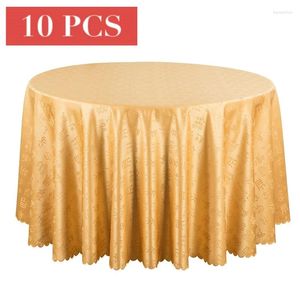 Panno da tavolo 10pcs poliestere jacquard oro rosso per el party pranzo rotondo rotondo decorazione di tovaglia bianca rettangolare
