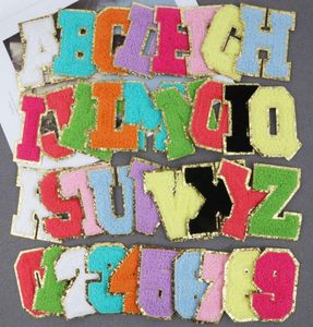 Chenille Emelcodery Patch Patch Sewing Alphabet 26 буквы