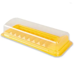 Copas descartáveis canudos de palhas transparentes trapezoidal sushi point point roll bolo de pacote de embalagem caixa de embalagem pão criativo copo de plástico com copo de plástico com