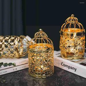Candle Holders Hollow Holder Birdcage Candlestick Tealight Hanging Lantern Vintage Retro Cage Party Bird Decor Home F8n7