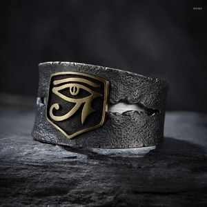 Cluster Ringe Europäische und amerikanische Männer Ring Modemarke Hip Hop Horus Eye of God Retro Persönlichkeit offener Schmuck Großhandel