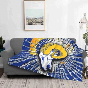 Cobertores Vidro do Sky Part Deux Trend Style Fashion Fashion Soft Throt Blanket Rams Logo Los Angeles La Ramheart Football