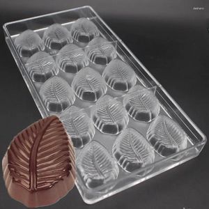 Pişirme Aletleri Yaprak şekilli şeker kalıpları sert polikarbonat çikolata kalıbı plastik tepsisi