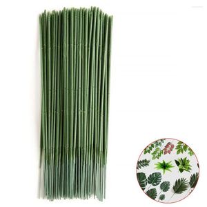 Decorative Flowers 100 Pcs Artificial Potted Stem Plastic Gardening Flower Rod Plant Wire Bouquet Wrap Stick Florist Craft Decor 17cm/25cm