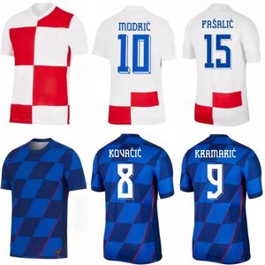 2024 MODRIC Croácia Jerseys Perisic Lovren Majer Kovacic Conhas de futebol kramárico Camisas de futebol masculino Brozovic vlásico Budimir uniforme Kit Kids Kids Kids Kit