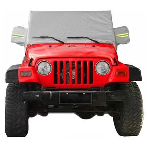 Car Covers Silver SunShield cover rain proof half car cover dustproof UV protector for Jeep Wrangler TJ 1997-2006 T240509