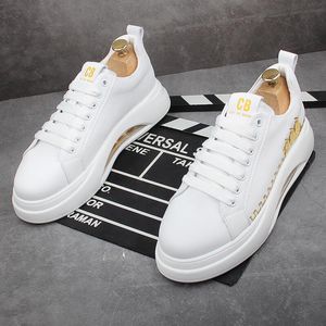 Men's casual shoes Breathable small white shoes trend Korean version of summer board shoes added cowhide A3