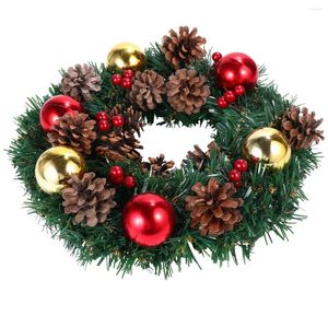 Fiori decorativi ghirlande per esterni per porta d'ingresso Berry Pine cono Balls Rattan Ghirlanda Christmas Ghirlanda Decorazioni per feste