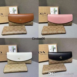 Lüks cüzdan kadın tasarımcısı lüks uzun ve minimalist çanta ultra hafif ve ince cüzdanlar kutu ile çok yuvalı el çantaları