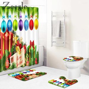Коврики для ванны Zeegle Рождественский занавес набор душа набор впитывающих туалетный коврик