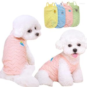 Vestuário para cachorro puppy summer colar roupas para cães pequenos gatos respiráveis finos lanchonete de camiseta