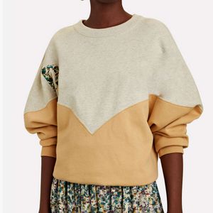 春と秋のデザイナー長袖Tシャツ新しいファッションレタープリントラウンドネックプルオーバースウェットシャツ女性ゆるい長袖のセーターカラーコントラストデザイン