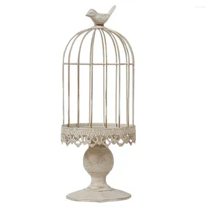 Candele 1pc Bird Cage Candlestick Creative Iron Holder decorazioni per la casa Beige