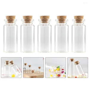 Vasi a scatto bottiglia di sughero contenitori di vetro fai da te bottiglie di stoccaggio in legno trasparente piccolo piccolo