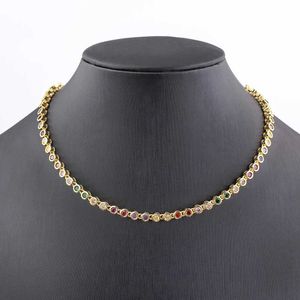 Tennis Nidin Ins Hot selling Sexy Necklace Iced Tennis Chain Necklace Womens Luxury Cubic Zircon Crystal Necklace Accessories Jewelry d240514