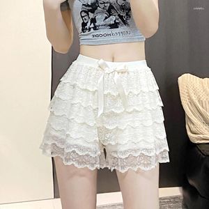 Frauenhöche Koreanische Version Spitze Kuchen Schichten Shorts Frauen Sommer dünne lose Leggings Sicherheitshose Lolita Mädchen süße feste Unterwäsche
