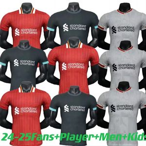 The RedsMohamed SalahDarwin Nunez 2024 2025 HomeAway men Soccer JerseyDominik Szoboszlai AndyRobertson Alisson BeckerJoe Gomez Joel Matip Curtis Jones kids Kit