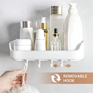 Storage Boxes Multifunctional Wall-Mounted Cosmetic Shelf Rack Holder Organizer For Bathroom Removeable Towel Hanger Hook Bar Rail