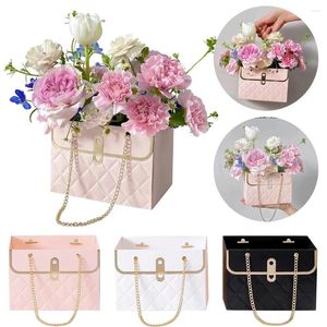 Wrap regalo 1/5 pezzi di fiori portatili per pacchetti rosa confezione sacchetti di carta per matrimoni Gift di compleanno del matrimonio