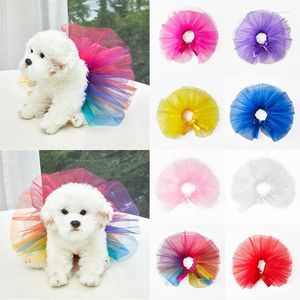 Dog Apparel Bright Silk Yarn Skirt Pet Princess Dress Tutu Summer Puppy Chihuahua Cat Fluffy Soft Cosplay