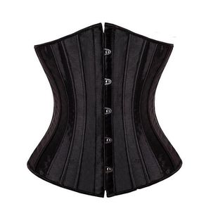 Bustiers Corsetsセクシーなビンダーズトップサテンアンダーバストウエストコルセットシンチャースリミングアンダーウェア6xl