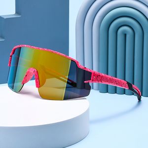 2024 Новые лыжные солнцезащитные очки для мальчиков и девочек зеркальные линзы Один кусочки езды на велосипеда