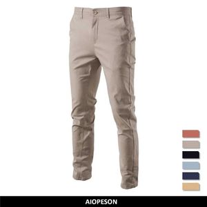 Men's Pants AIOPESON Casual Cotton Mens Trousers Solid Color Slim Fit Mens Pants New Spring/Summer/Autumn High Quality Classic Business Mens Pants J240507