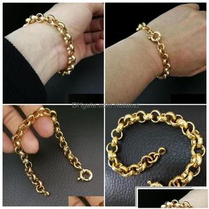 Collegamento a catena a catena a catena riempita oro anello bullone maschile da donna ebreo bracciale solido in lunghezza drop drop gioielleria braccialetti dhvta dhpwv