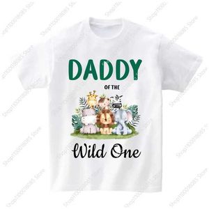 Family Matching Outfits Family Matching Zoo Animal Party Birthday Tshirt Wild One Clothes Kids Boy Shirt Party Girls TShirt Children Outfit Custom Name T240515