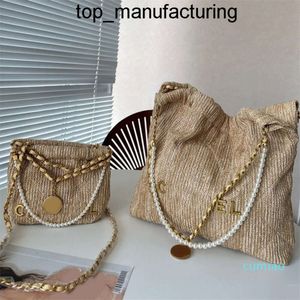 2024SS Saco de palha casual Designer Bolsa de pérolas de pérolas Crossbody Luxury Bolsa Fashion ombre